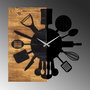 Wallity Reloj de Pared Decorativo de Madera Nogal y Negro
